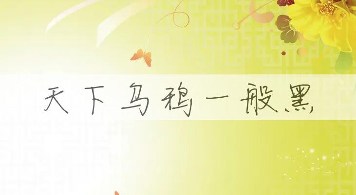 成语天下乌鸦一般黑是什么意思？