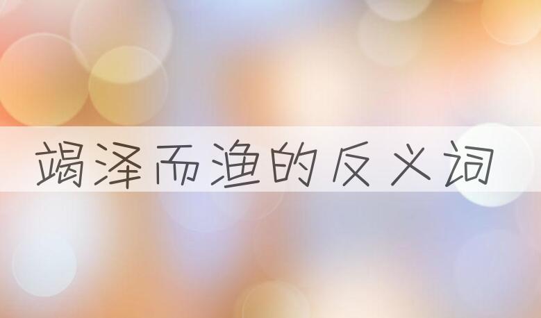 用竭泽而渔造句