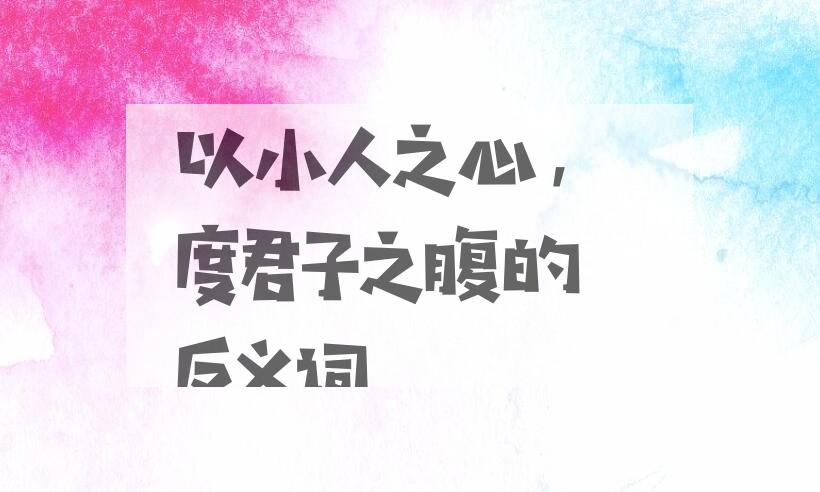 用以小人之心，度君子之腹造句
