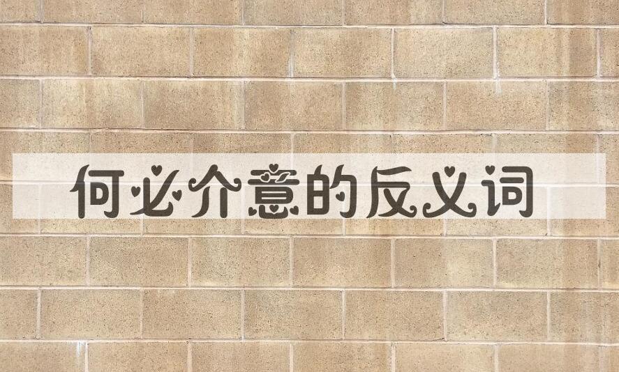 用何必介意造句