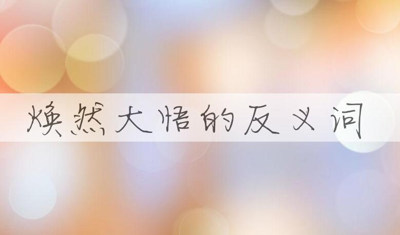 用焕然大悟造句