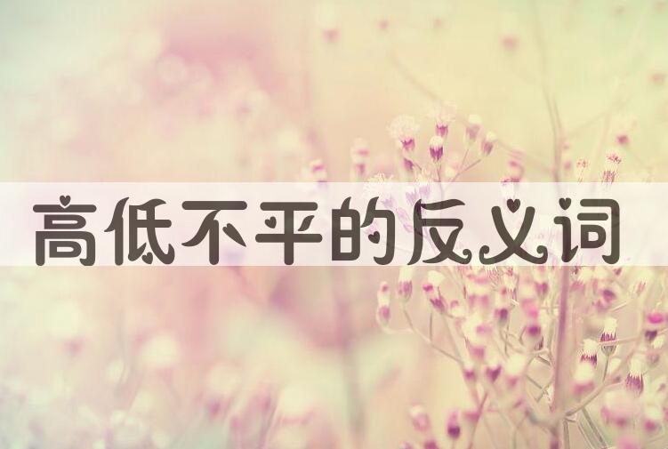 用高低不平造句