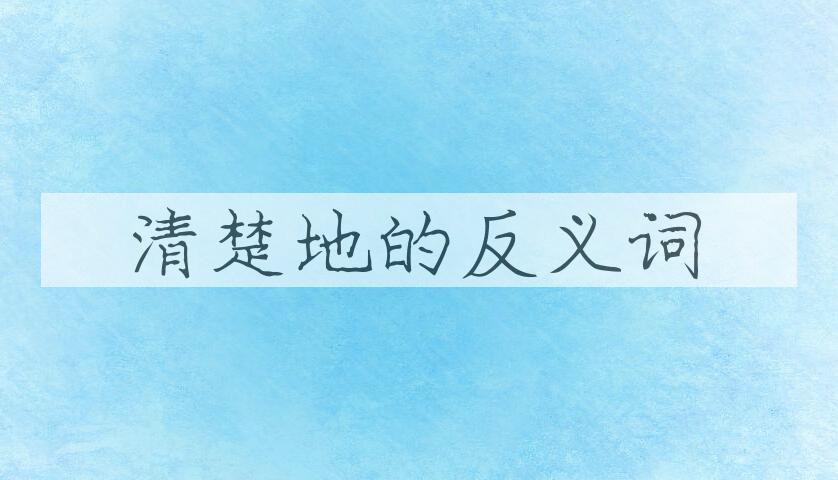 用清楚地造句