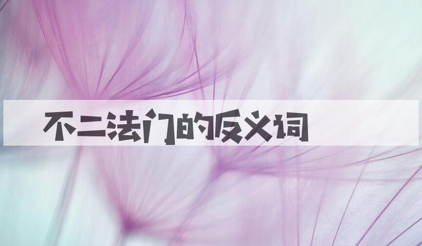 用不二法门造句