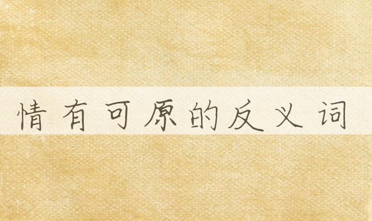 用情有可原造句