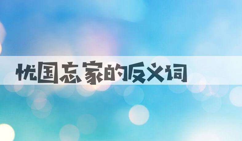 用忧国忘家造句