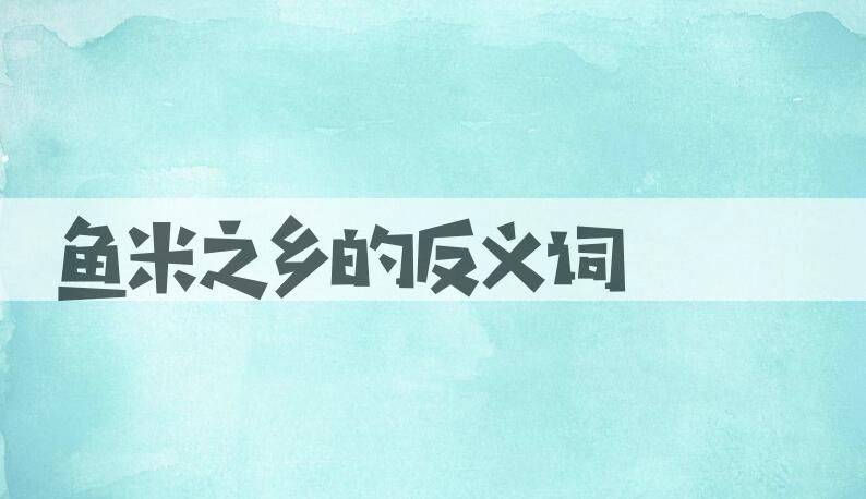 用鱼米之乡造句