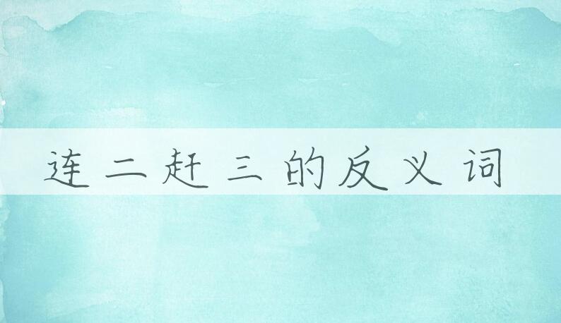 用连二赶三造句