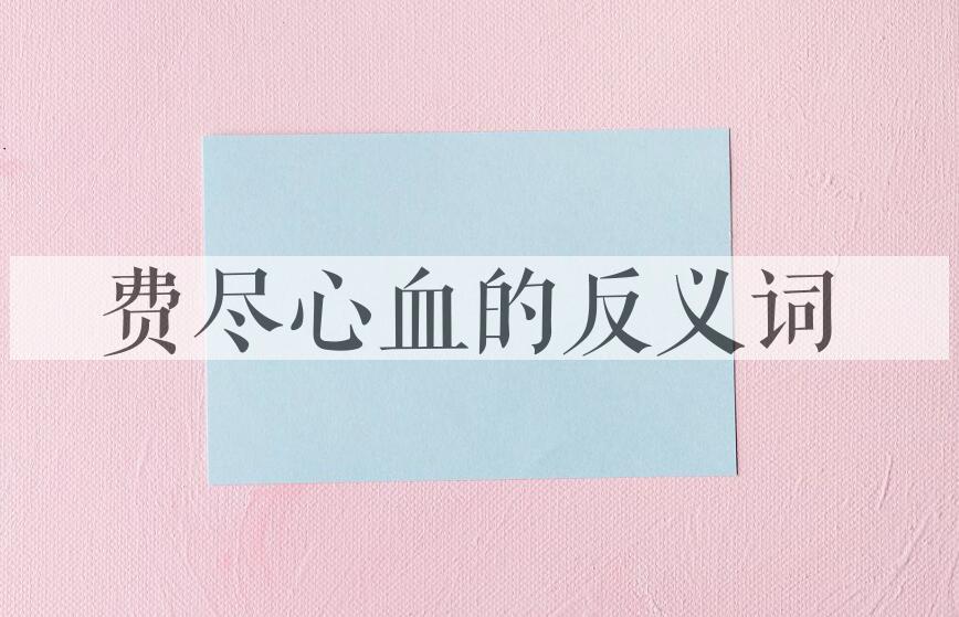 用费尽心血造句