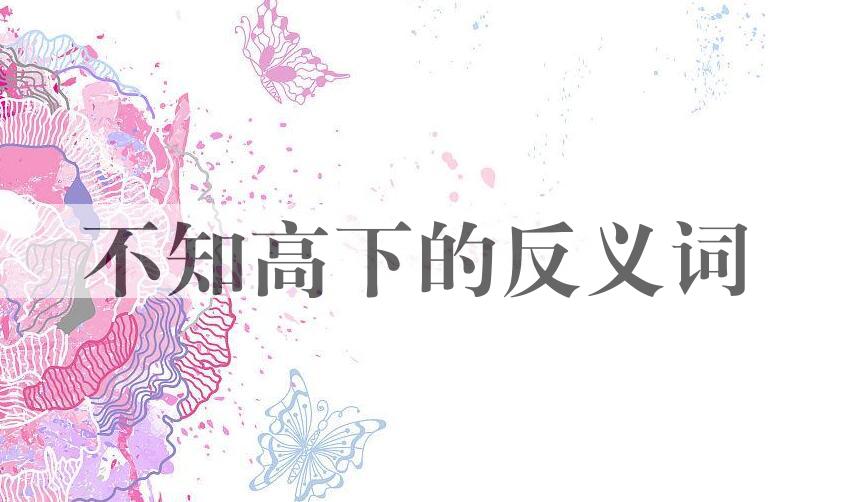 用不知高下造句