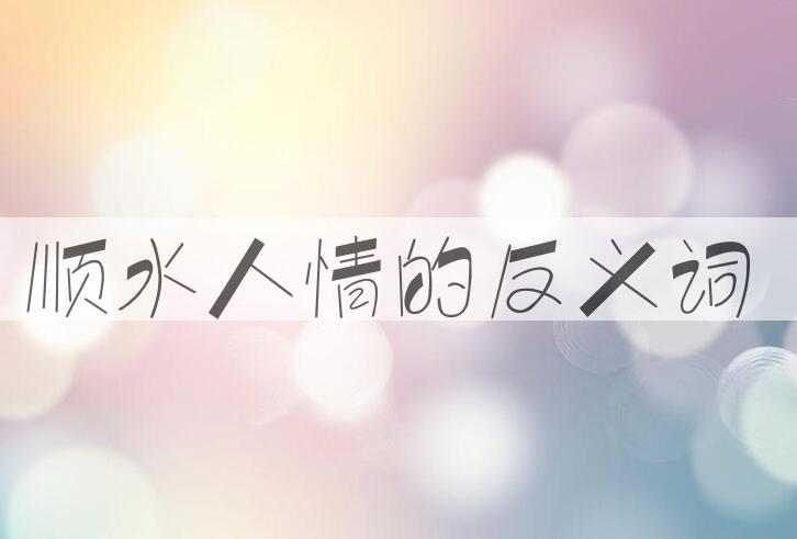用顺水人情造句