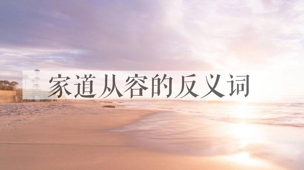 用家道从容造句