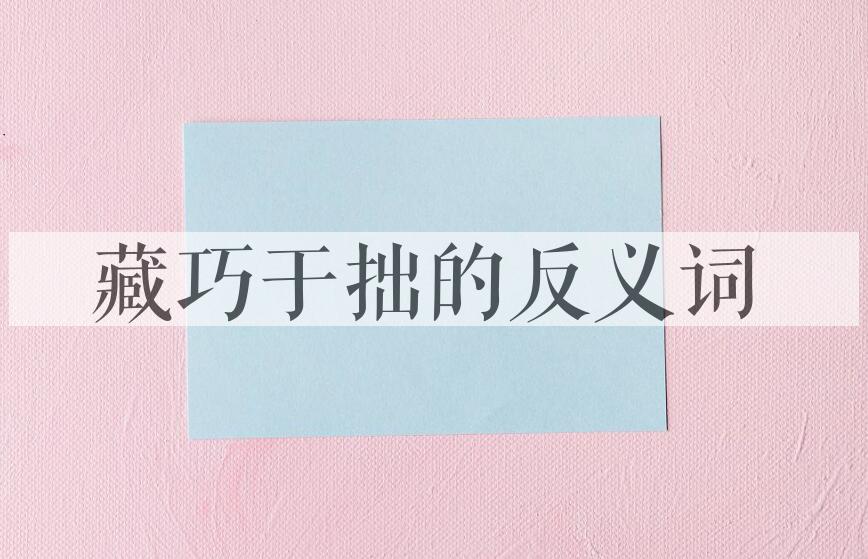 用藏巧于拙造句
