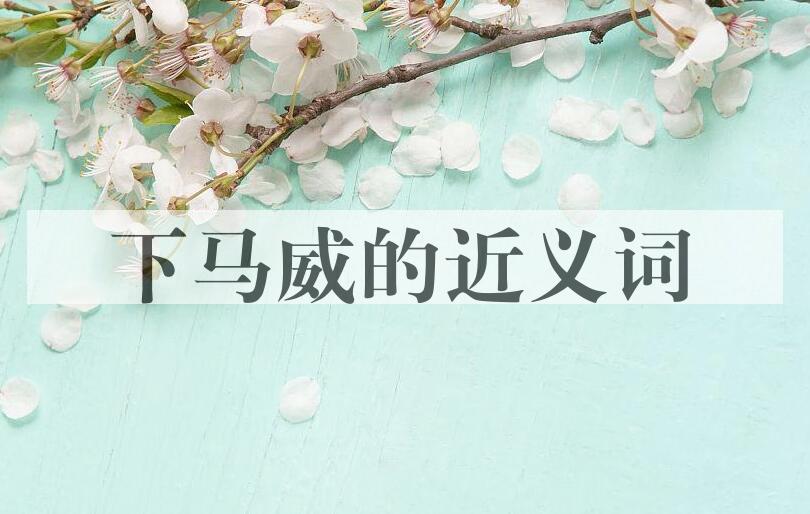 用下马威造句