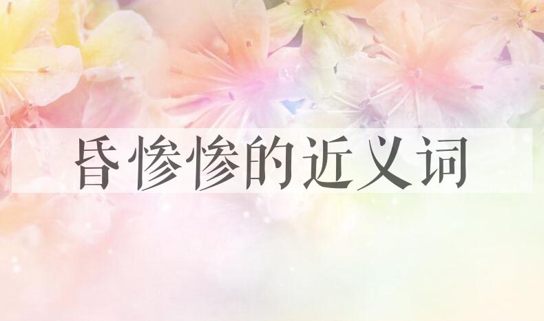 用昏惨惨造句