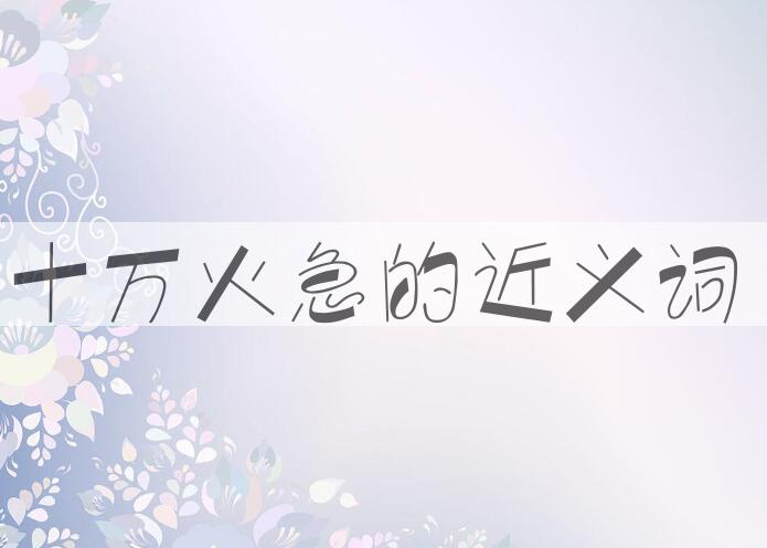 用十万火急造句