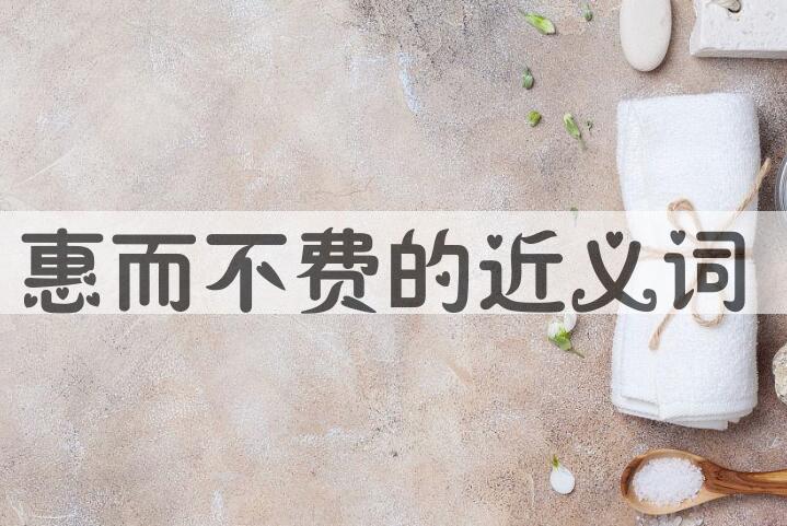 用惠而不费造句