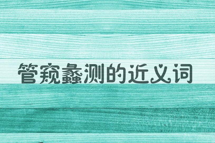 用管窥蠡测造句