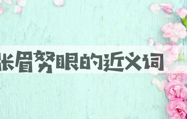 用张眉努眼造句