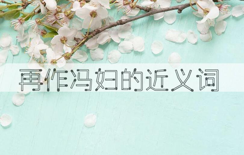 用再作冯妇造句