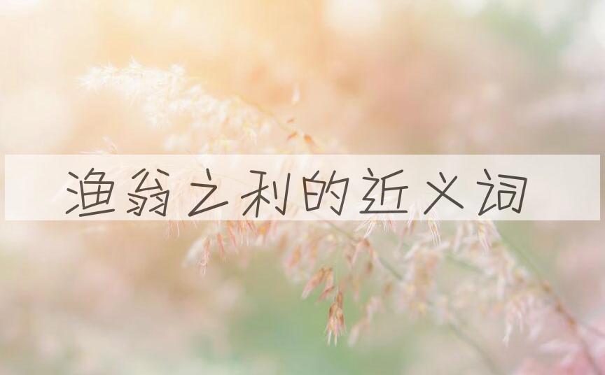 用渔翁之利造句