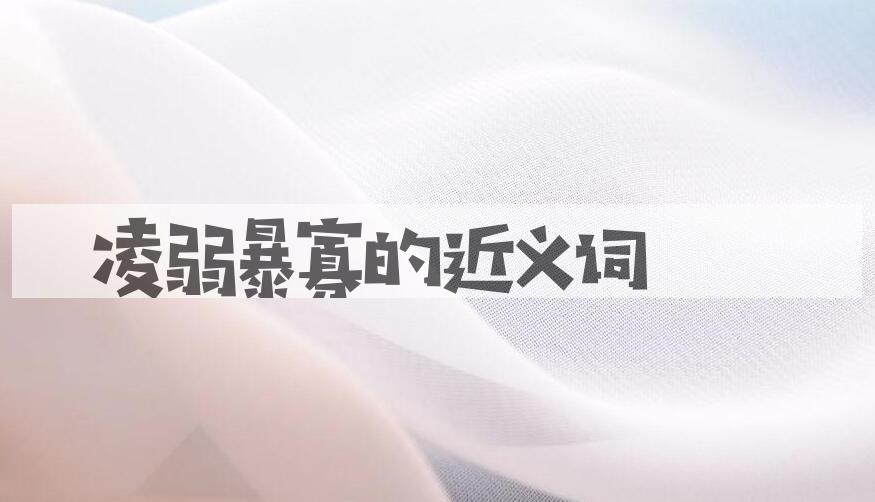 用凌弱暴寡造句