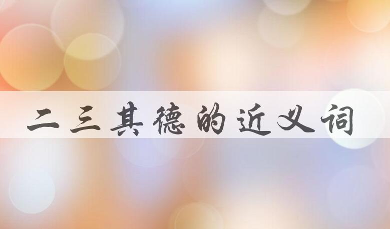 用二三其德造句