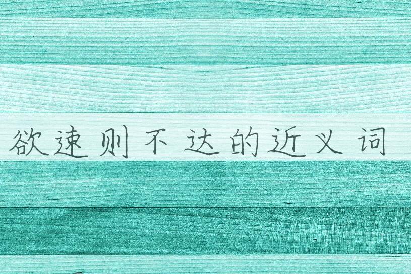 用欲速则不达造句