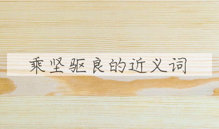 用乘坚驱良造句