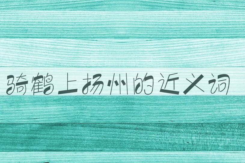 用骑鹤上扬州造句