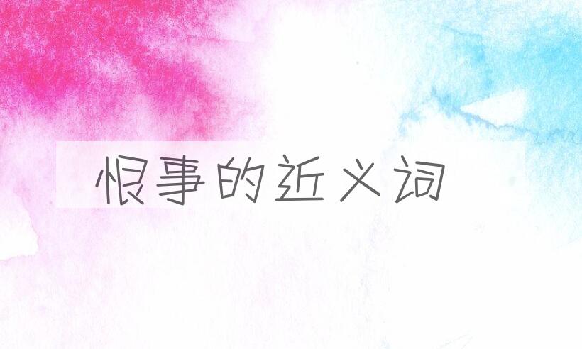 用恨事造句