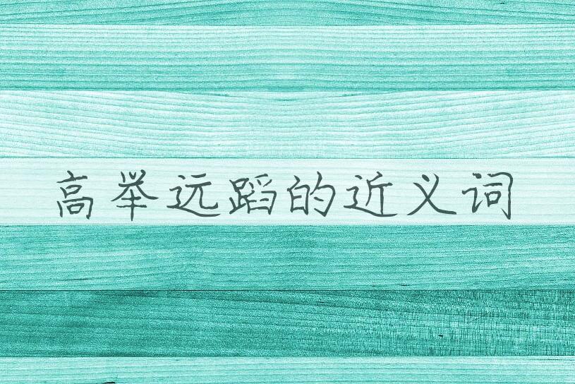 用高举远蹈造句