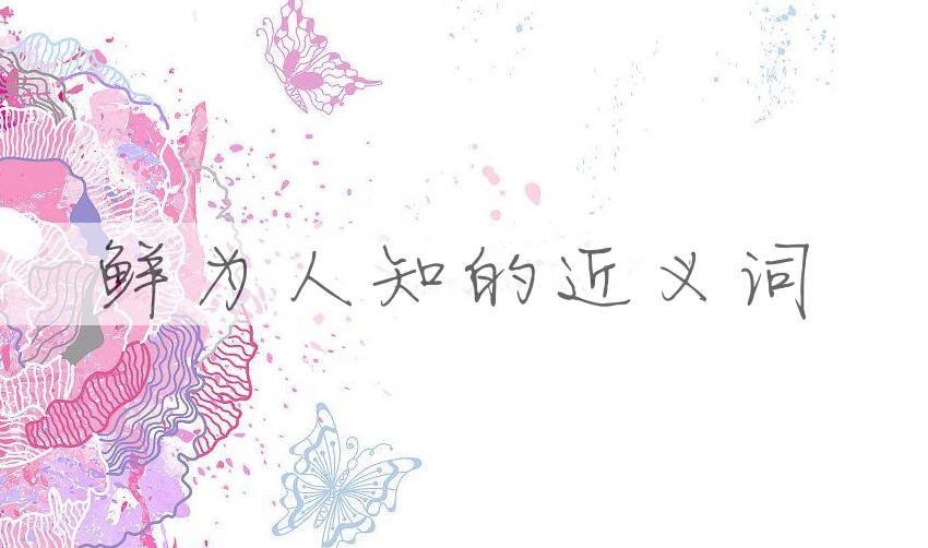 用鲜为人知造句