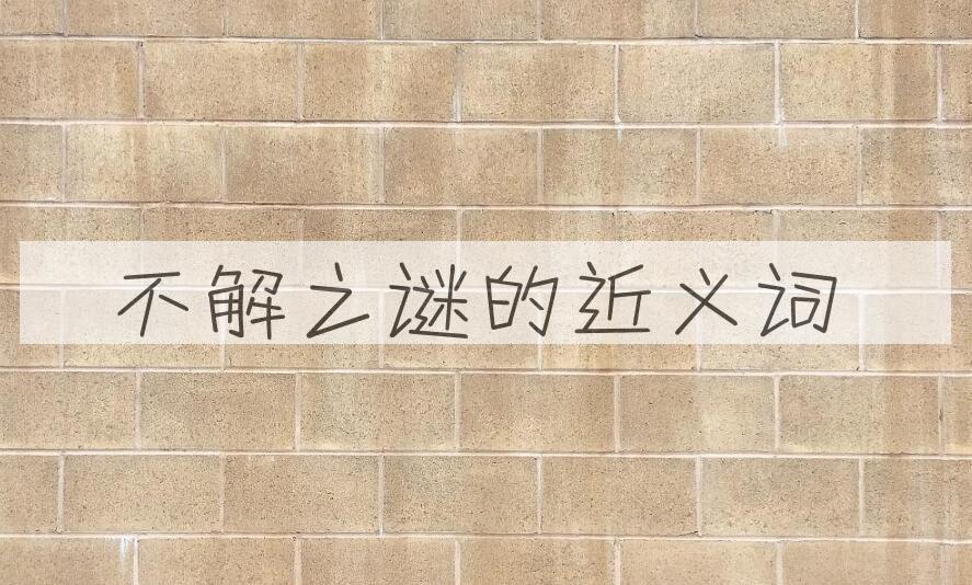 用不解之谜造句