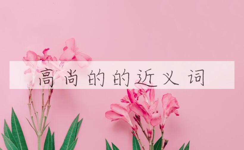 用高尚的造句