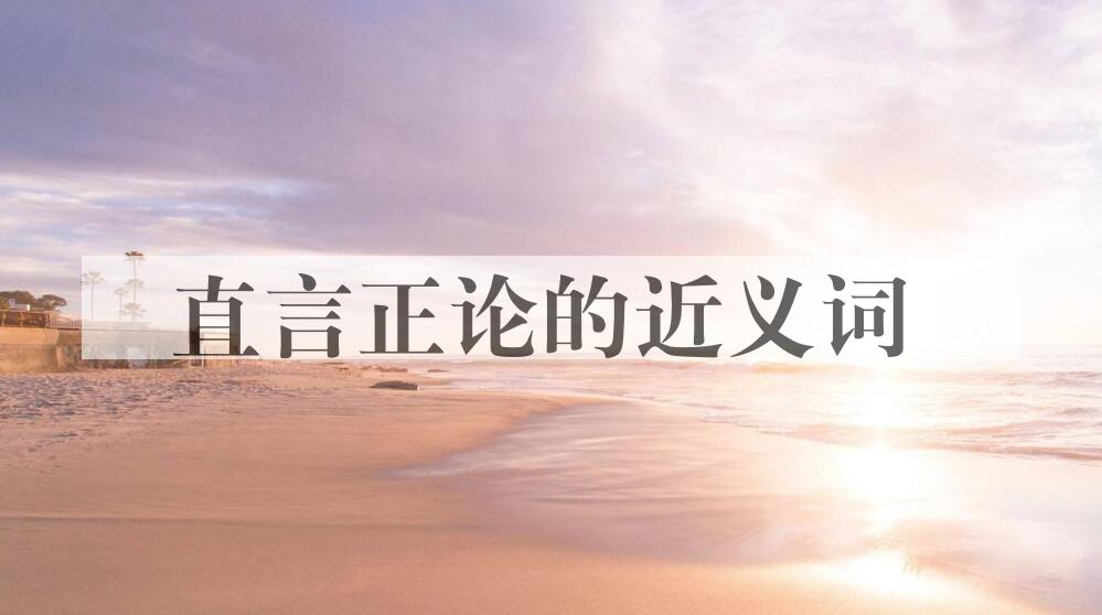 用直言正论造句