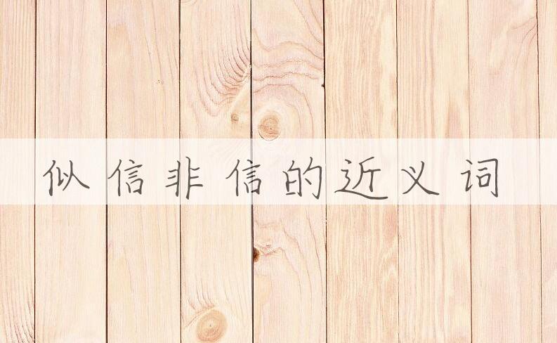 用似信非信造句