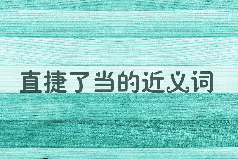 用直捷了当造句