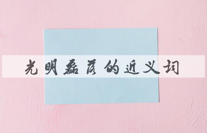 用光明磊落造句