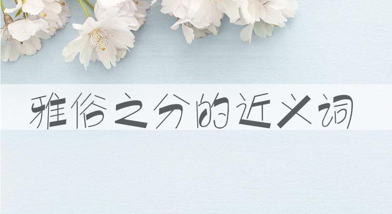 用雅俗之分造句