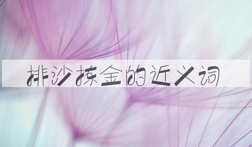 用排沙拣金造句