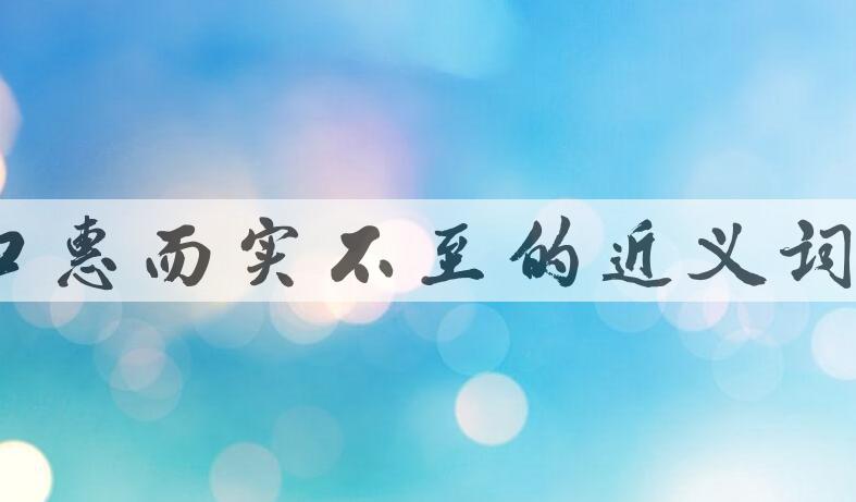 用口惠而实不至造句