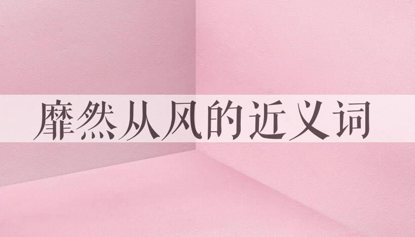 用靡然从风造句