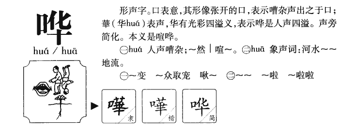哗-甲骨文字典