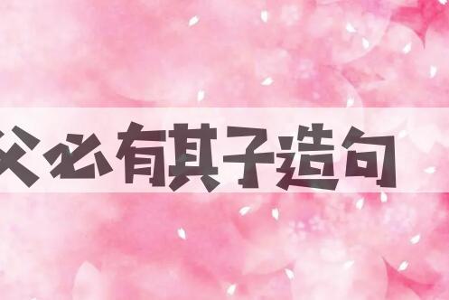 用有其父必有其子造句