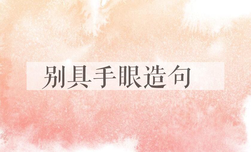 用别具手眼造句