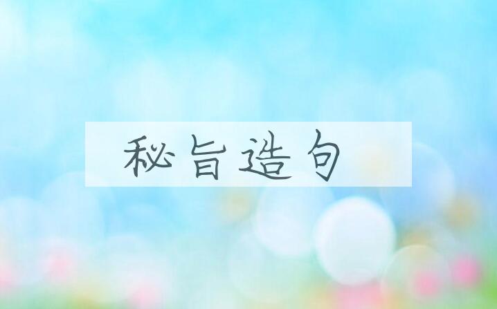 用秘旨造句