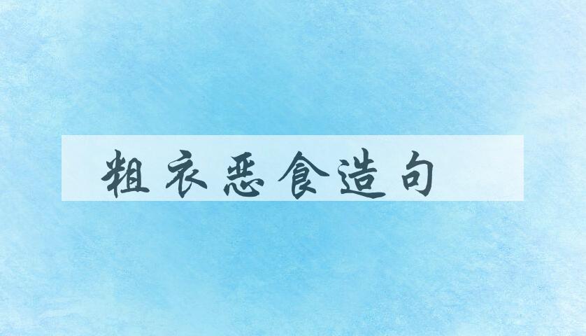 用粗衣恶食造句
