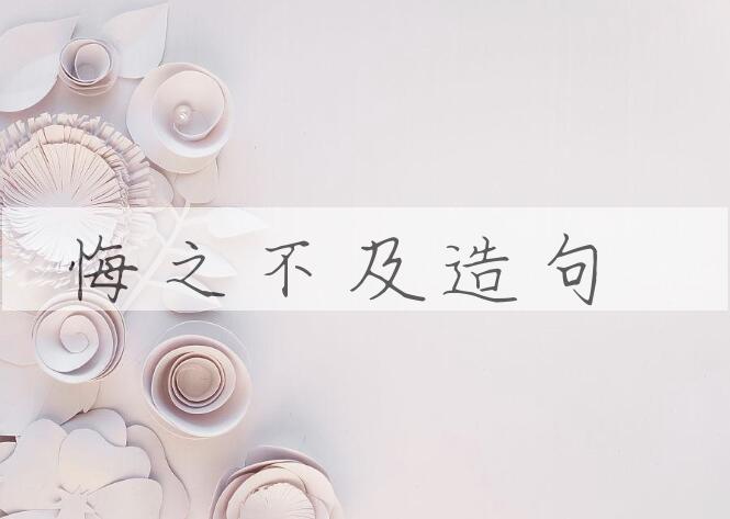 用悔之不及造句