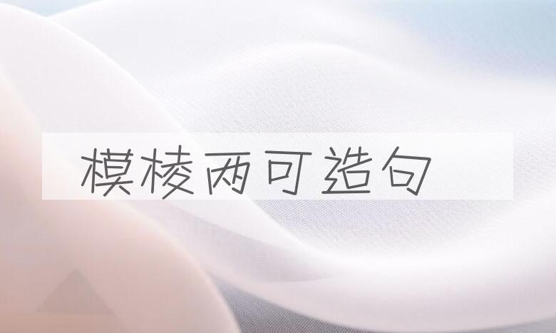 用模棱两可造句